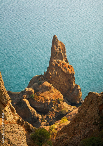 Ivan-robber rock. Kara Dag Mountain - Black Mount near Koktebel. Ukraine