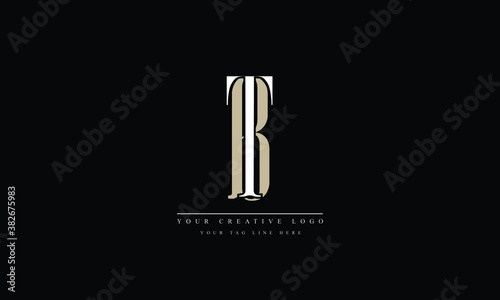 BT, TB, B, T Letter Logo Design with Creative Modern Trendy Typography