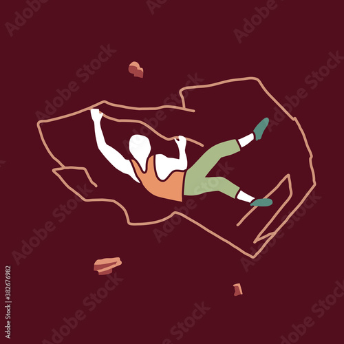 Climber on a climbing wall