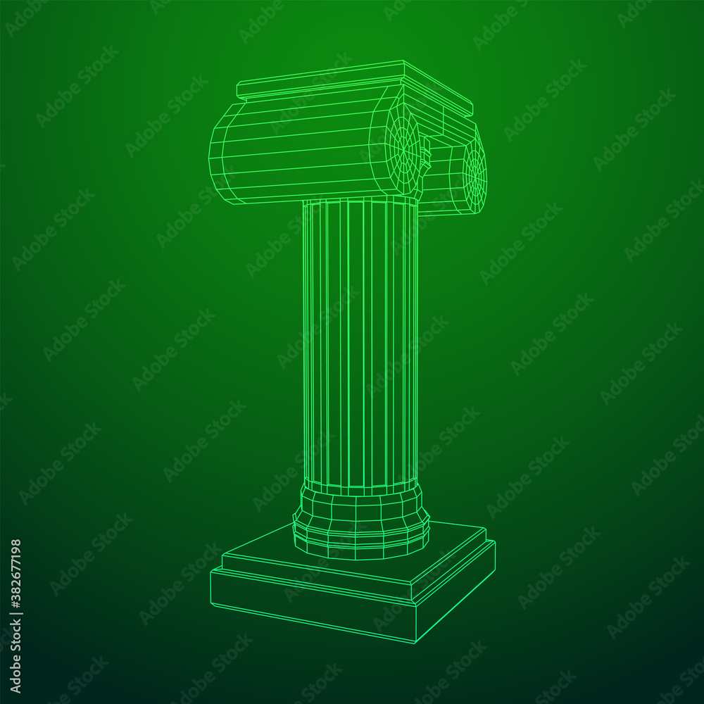 Greek ionic column. Ancient pillars. Greek ionic column. Ancient pillars.