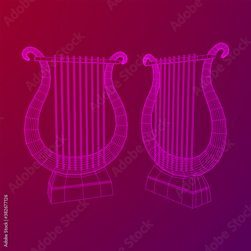 Ancient lyre or harp musical instrument