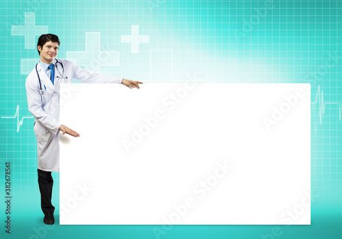 Doctor with banner © adam121