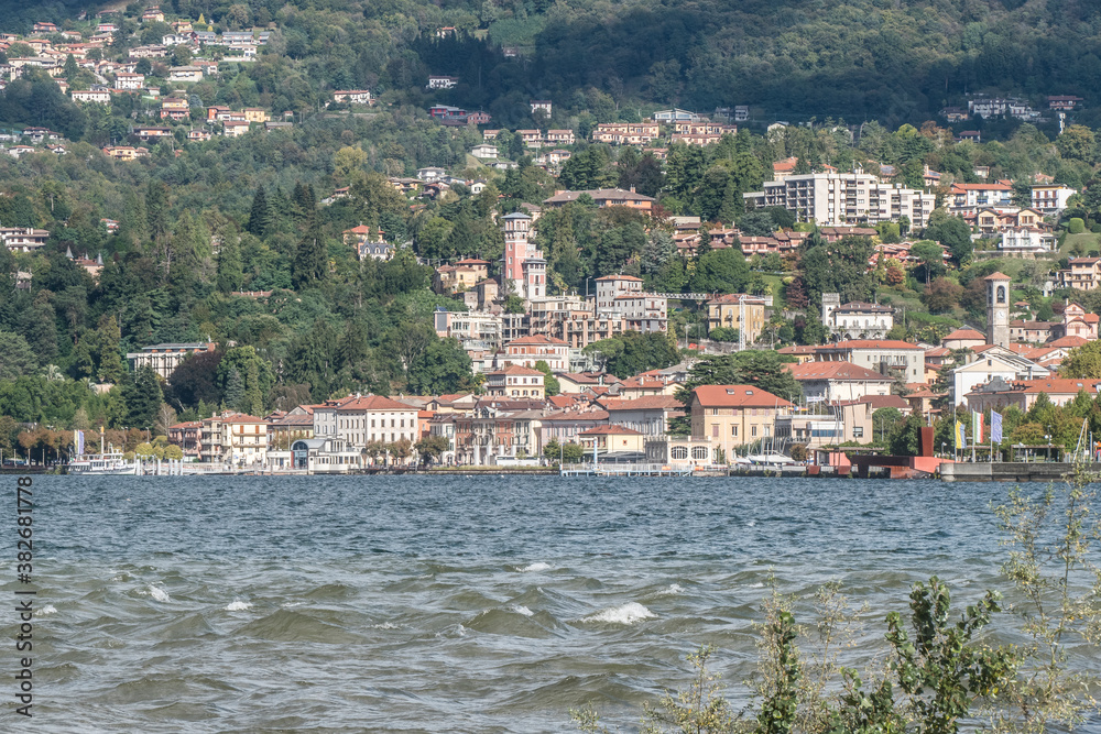 Lake Maggiore in flood after the storm in Luino