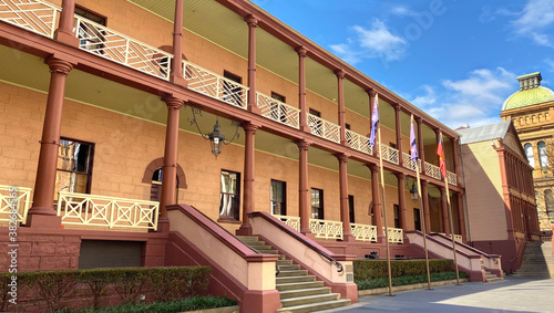 Parliament House facade in Sydney. A heritage-listed buildings housing the Parliament of the state of New South Wales, Australia.