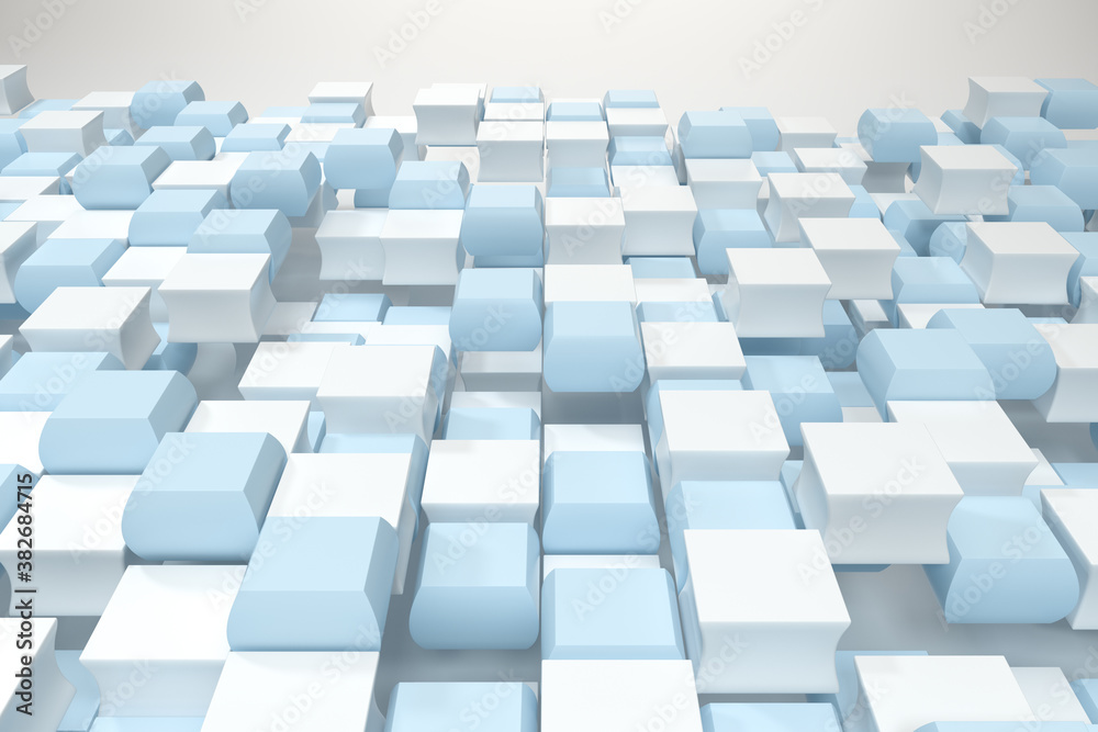 Creative blue and white cubes background, 3d rendering. Creative blue and white cubes background, 3d rendering.
