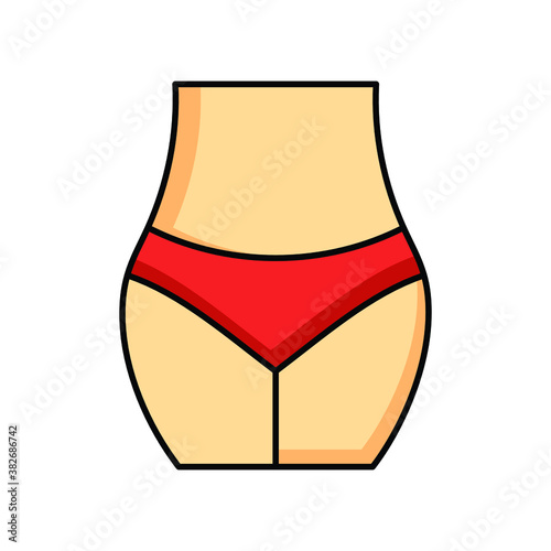 Woman waistline weight loss fitness flat line icon