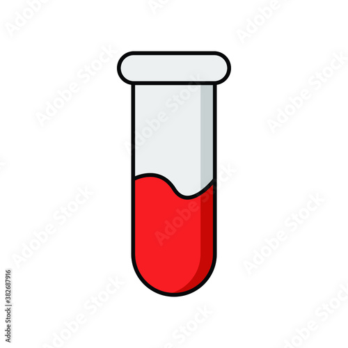 Test Tube with blood flat line icon