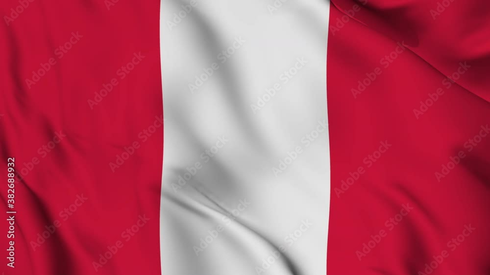 Flag of the Republic of Peru gently waving in the wind Flag of the Republic of Peru gently waving in the wind