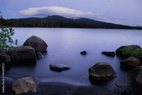 View of Mount Washington Oregon from Big Lake Santiam Pass photo