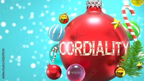 Valokuva Cordiality and Xmas holidays, pictured as abstract Christmas ornament ball with