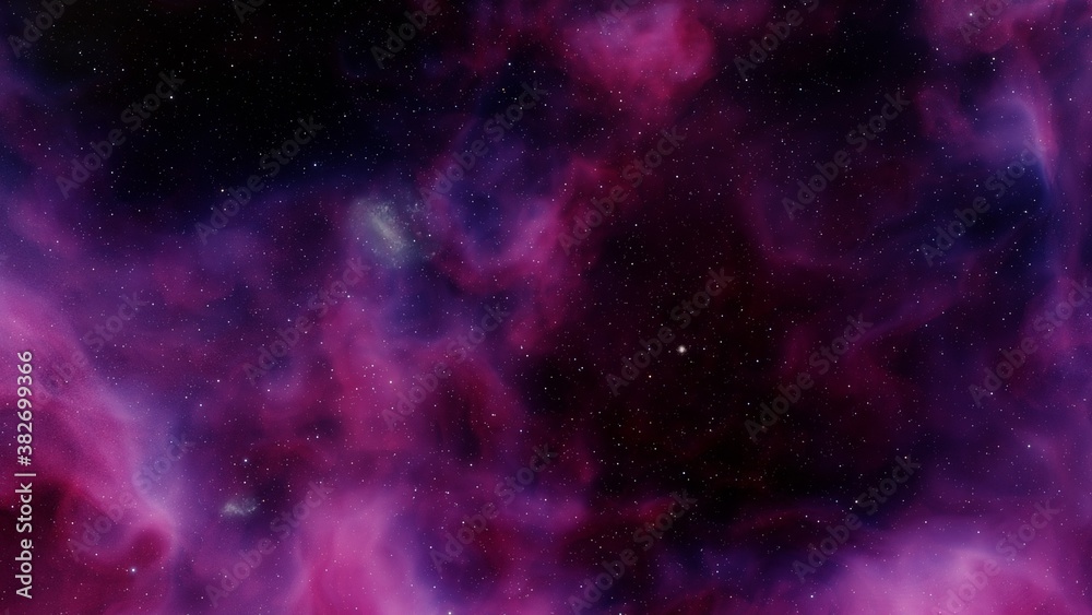 Space background with realistic nebula and shining stars. Colorful cosmos with stardust and milky way. Magic color galaxy. Infinite universe and starry night. 3d Render