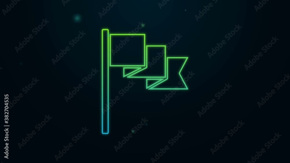Glowing neon line Flag icon isolated on black background. Location marker symbol. 4K Video motion graphic animation Glowing neon line Flag icon isolated on black background. Location marker symbol. 4K Video motion graphic animation