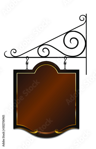 Vintage Wrought Iron Bracket and Sign Design