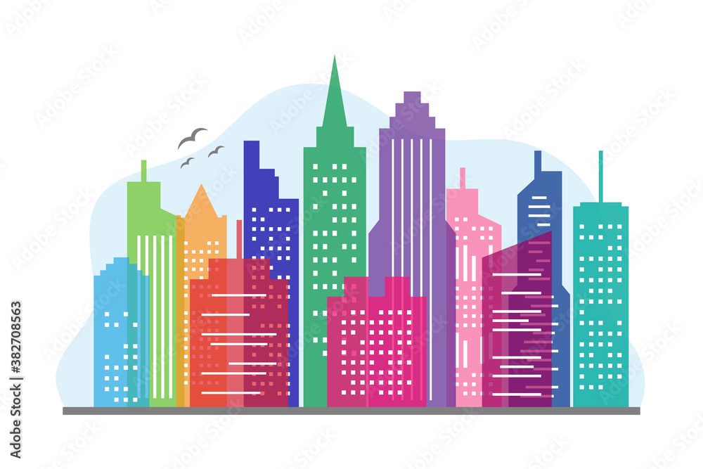 Colorful City or Cityscape Illustration