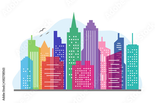 Colorful City or Cityscape Illustration