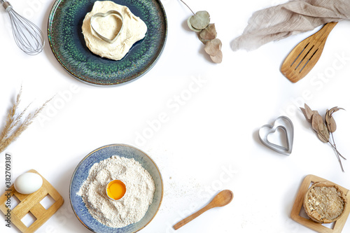 The composition with the ingredients for baking