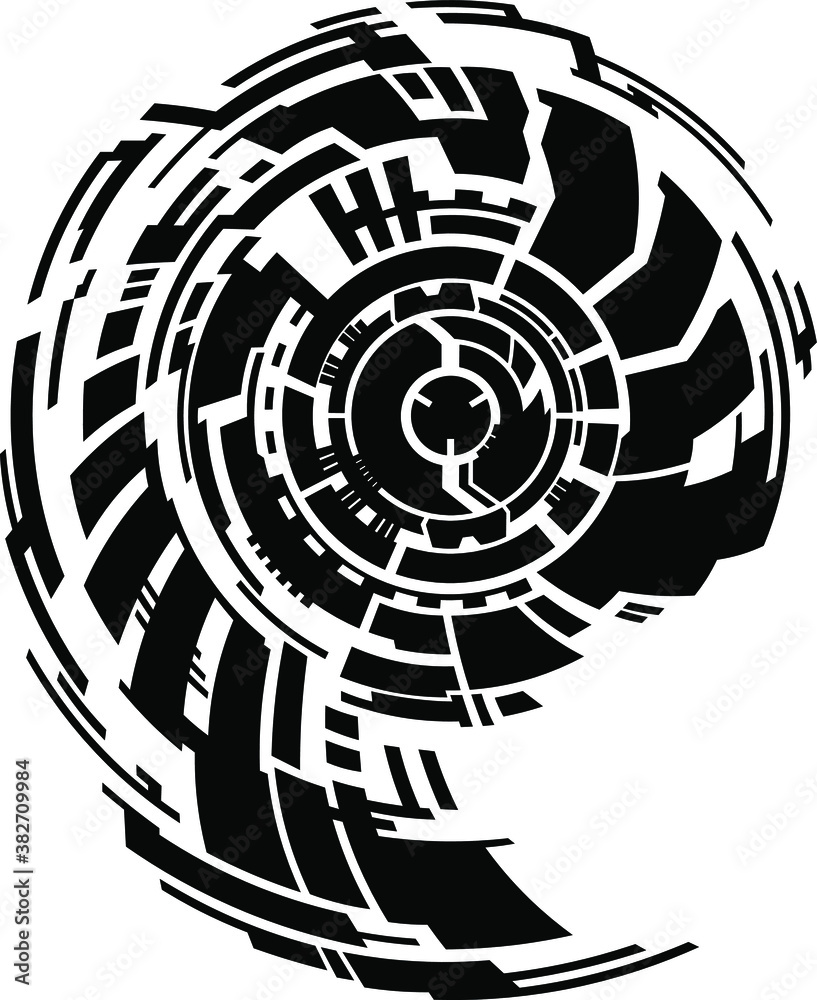 sketch tattoo digital pattern. spiral pixel pattern sketch tattoo digital pattern. spiral pixel pattern
