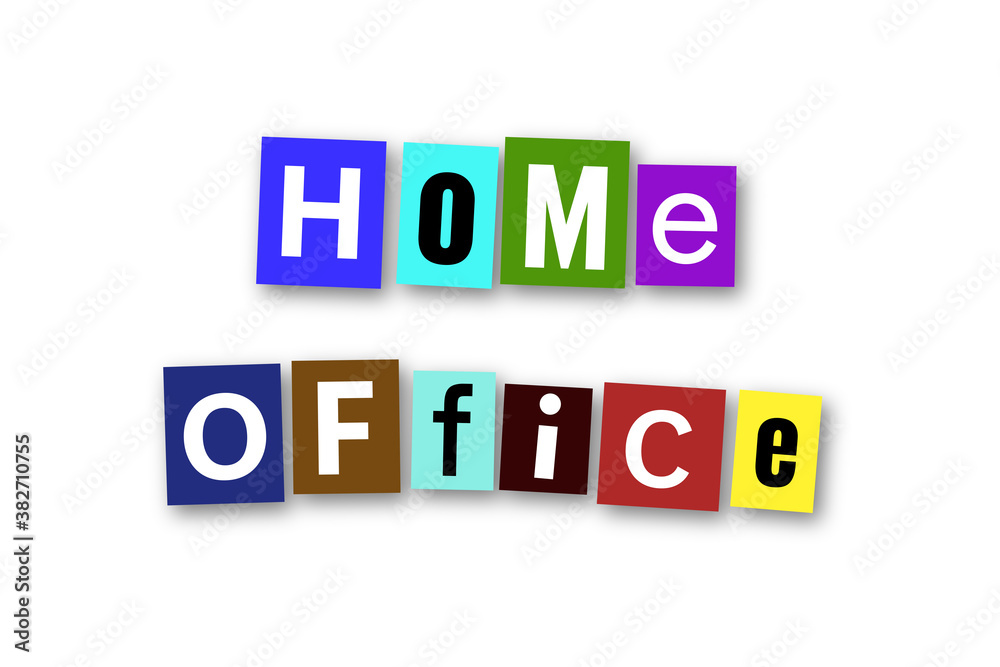 Phrase „Home office“ isolated on a white background. Phrase „Home office“ isolated on a white background.