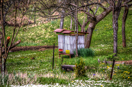 Beehives in the Village of Vlkolinec, Slovakia