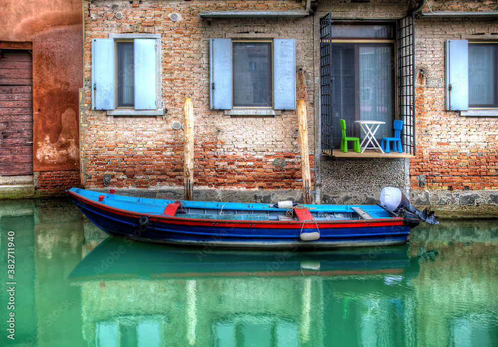 Boat Moored in a Canal in Venice Boat Moored in a Canal in Venice