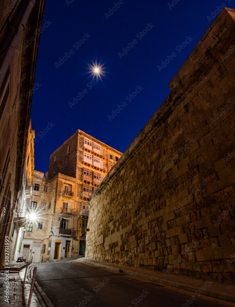 Valletta Malta at night.