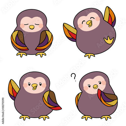 ふくろうのイラスト素材セット
