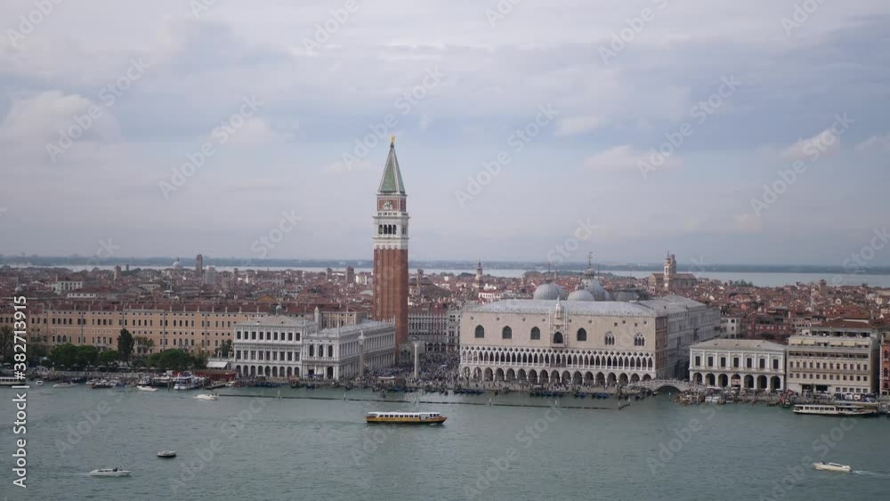 View of saint marks square as seen from san giorgio maggiore bell tower Venice Italy
