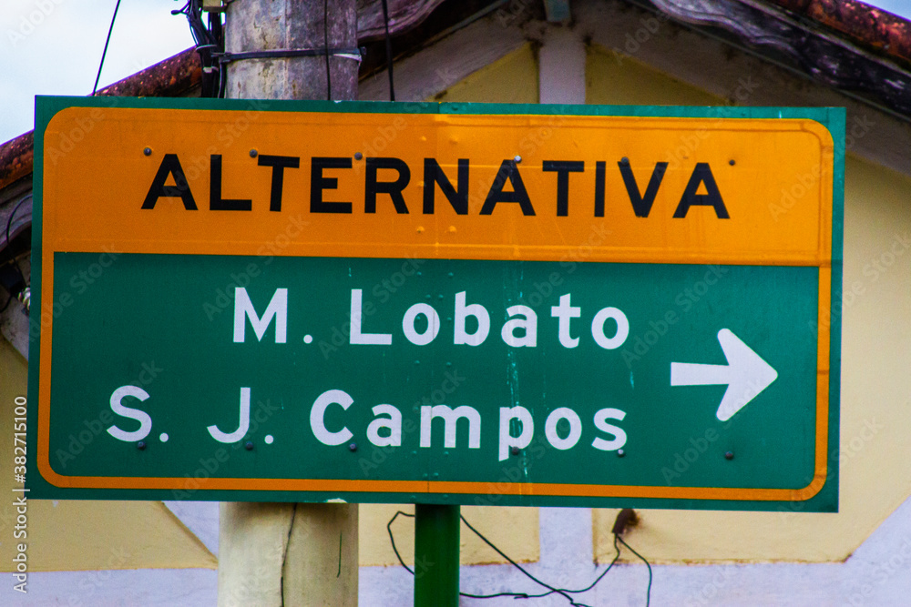 Street sign to M lobaro and sao jose dos campos
