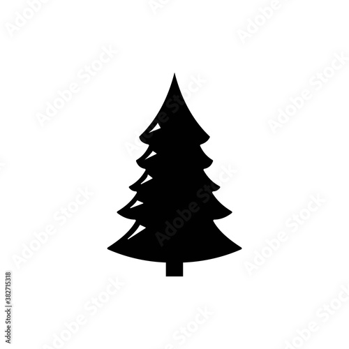 Christmas tree icon, Christmas sign symbol vector. Pine tree icon vector illustration. Three conifer pine trees in a forest or park simple vector icon for nature apps and websites