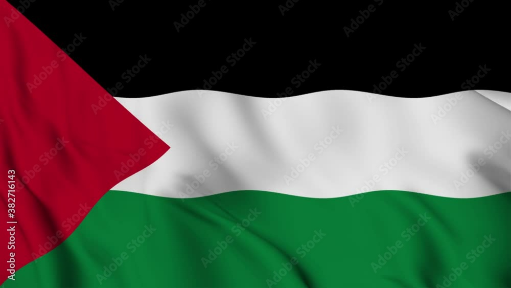 Flag of the State of Palestine fluttering in the wind Flag of the State of Palestine fluttering in the wind