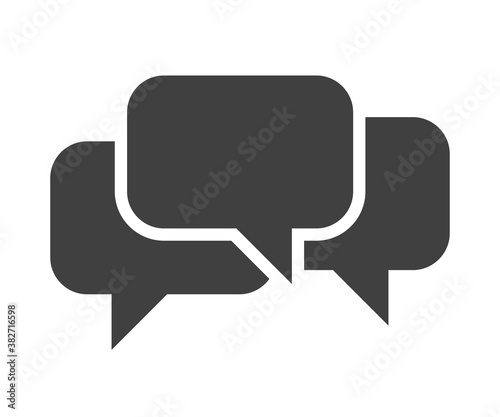 Three communication icons in a pair, chat sign - vector