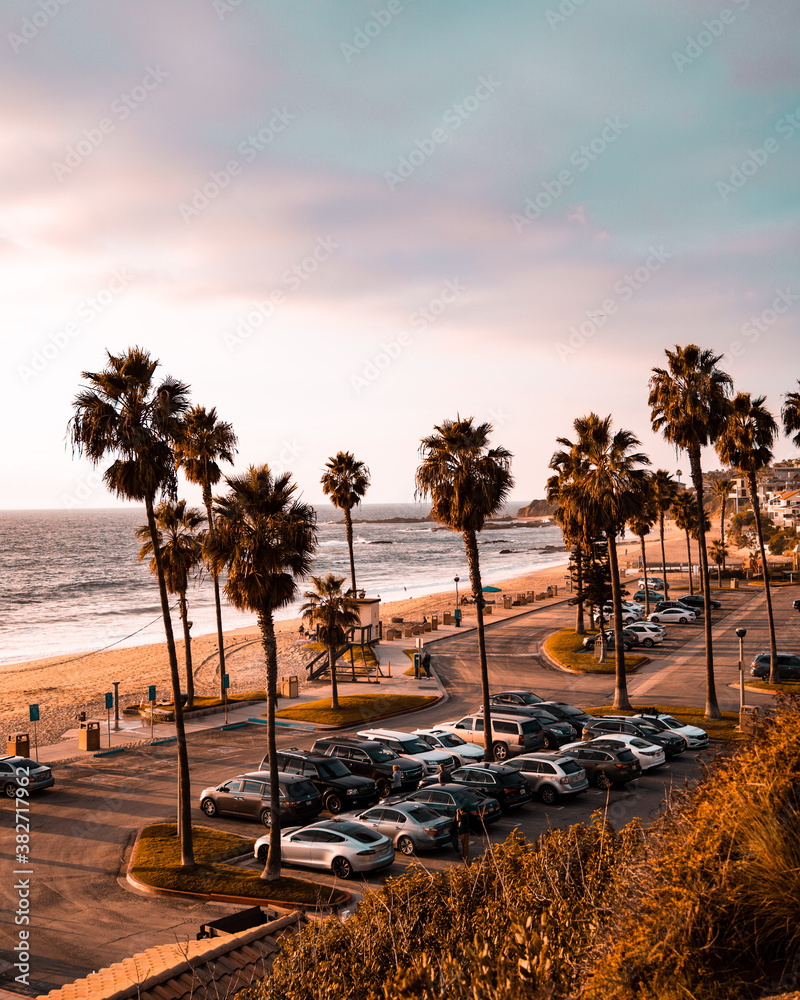 Fototapeta premium Parking Lot Sunset Summer