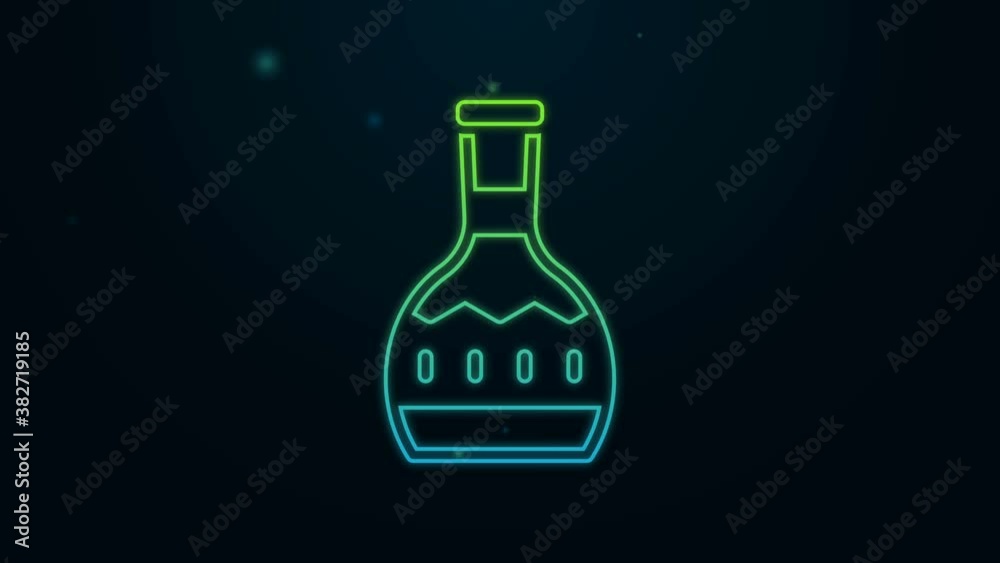 Glowing neon line Tequila bottle icon isolated on black background. Mexican alcohol drink. 4K Video motion graphic animation Glowing neon line Tequila bottle icon isolated on black background. Mexican alcohol drink. 4K Video motion graphic animation