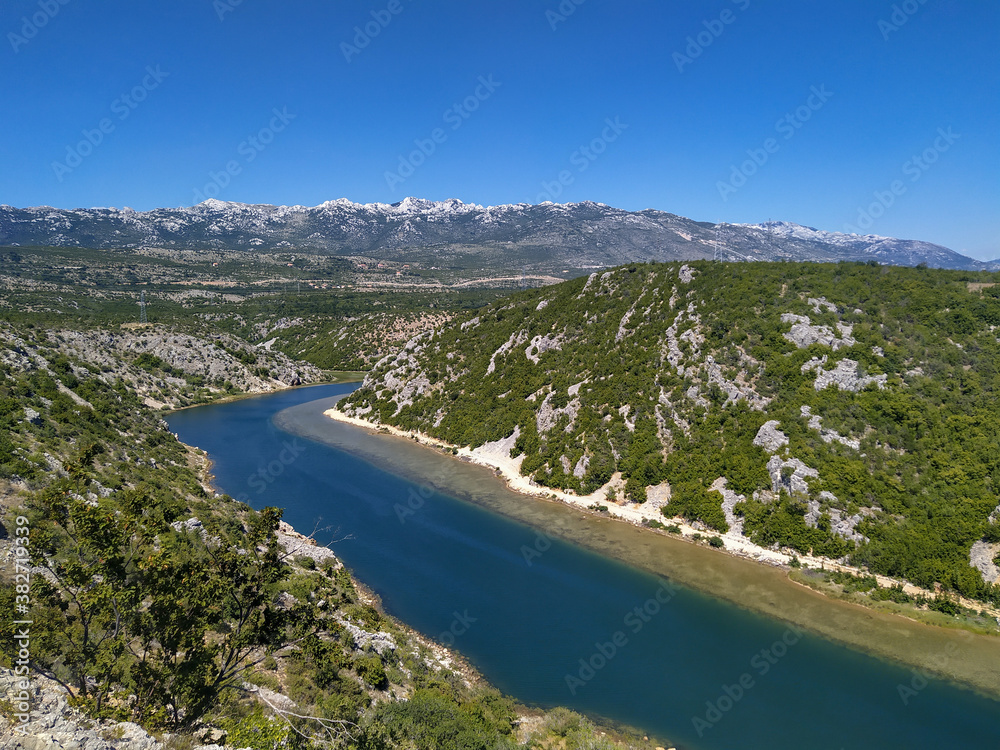 Zrmanja river in northern Dalmatia close to adriatic sea