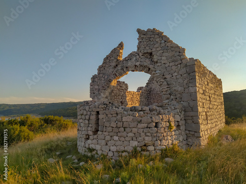 Old remains of church close to Risika, island Krk. St. Marak church. photo