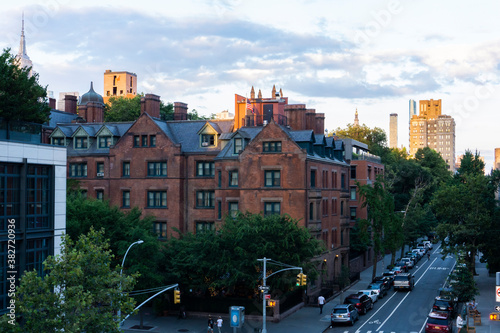 Photography New York / Usa - July 28 2020: View from High Line to the 20th street in Chelsea, Manhattan