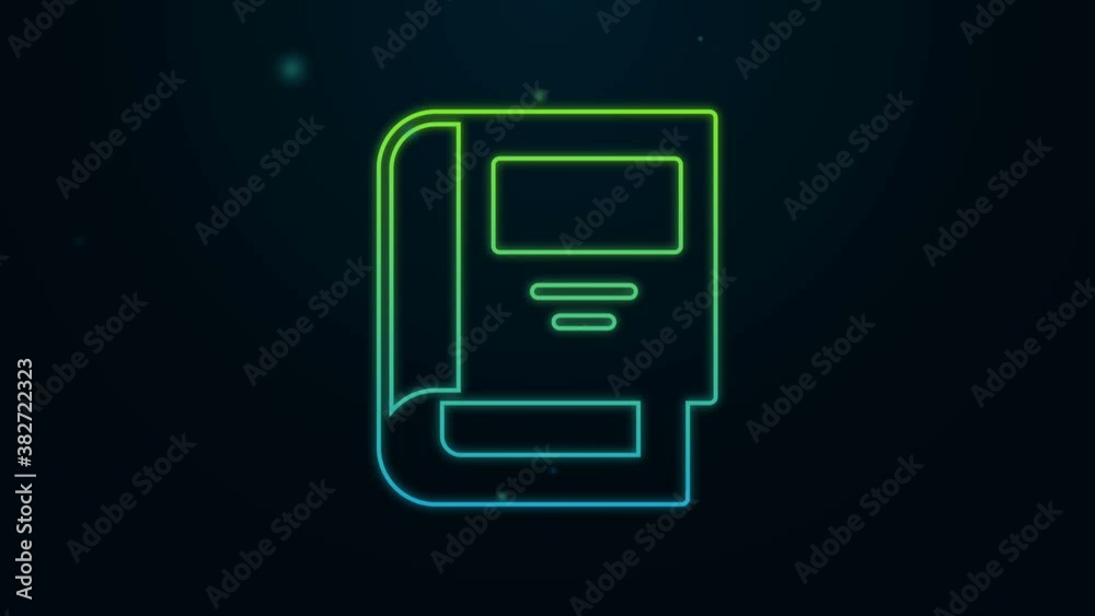 Glowing neon line History book icon isolated on black background. 4K Video motion graphic animation Glowing neon line History book icon isolated on black background. 4K Video motion graphic animation