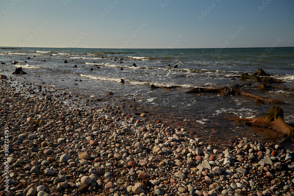 stone sunny seashore