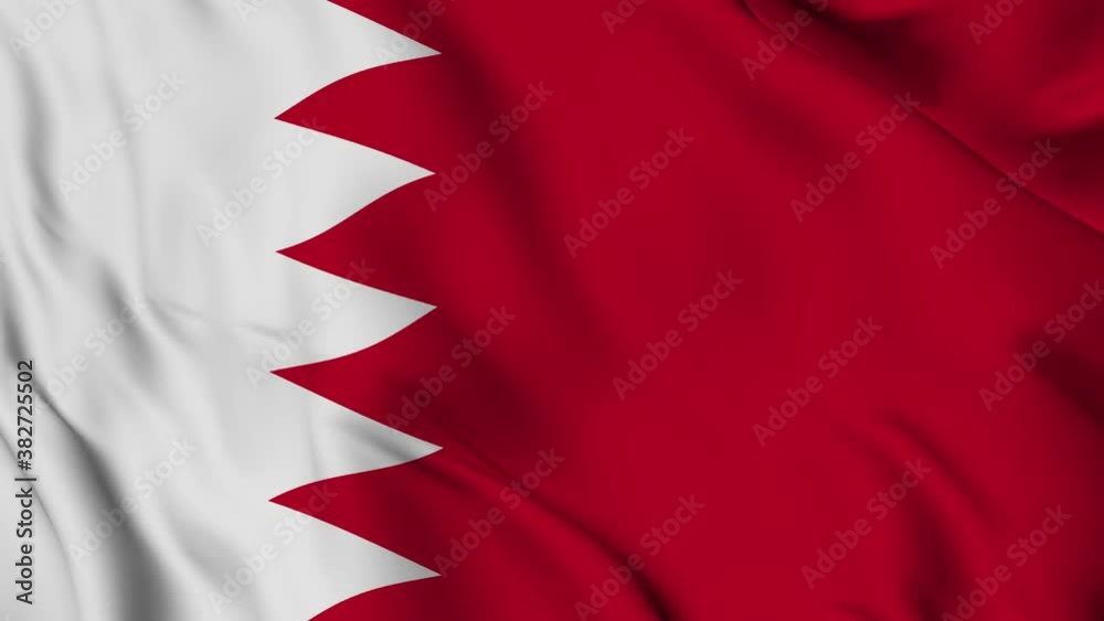 Kingdom of Bahrain flag gently waving in the wind