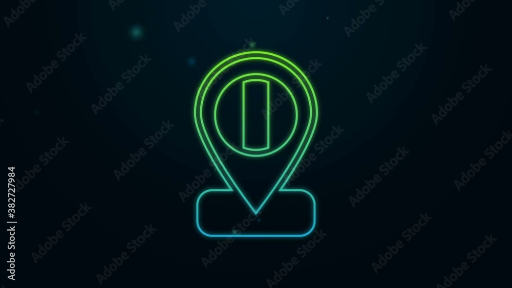 Glowing neon line Location flag Italy icon isolated on black background. 4K Video motion graphic animation Glowing neon line Location flag Italy icon isolated on black background. 4K Video motion graphic animation