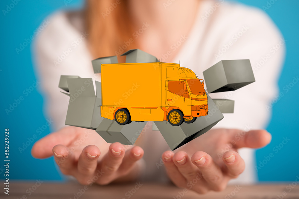 logistics and delivery concept digital 3d. logistics and delivery concept digital 3d.