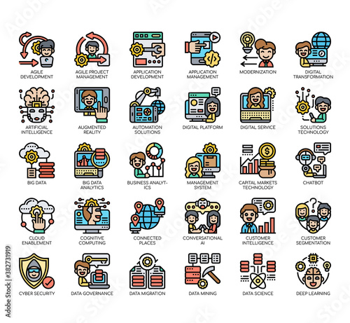 Set of digital economy thin line and pixel perfect icons for any web and app project.