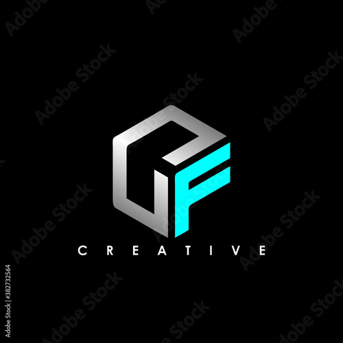 CF Letter Initial Logo Design Template Vector Illustration