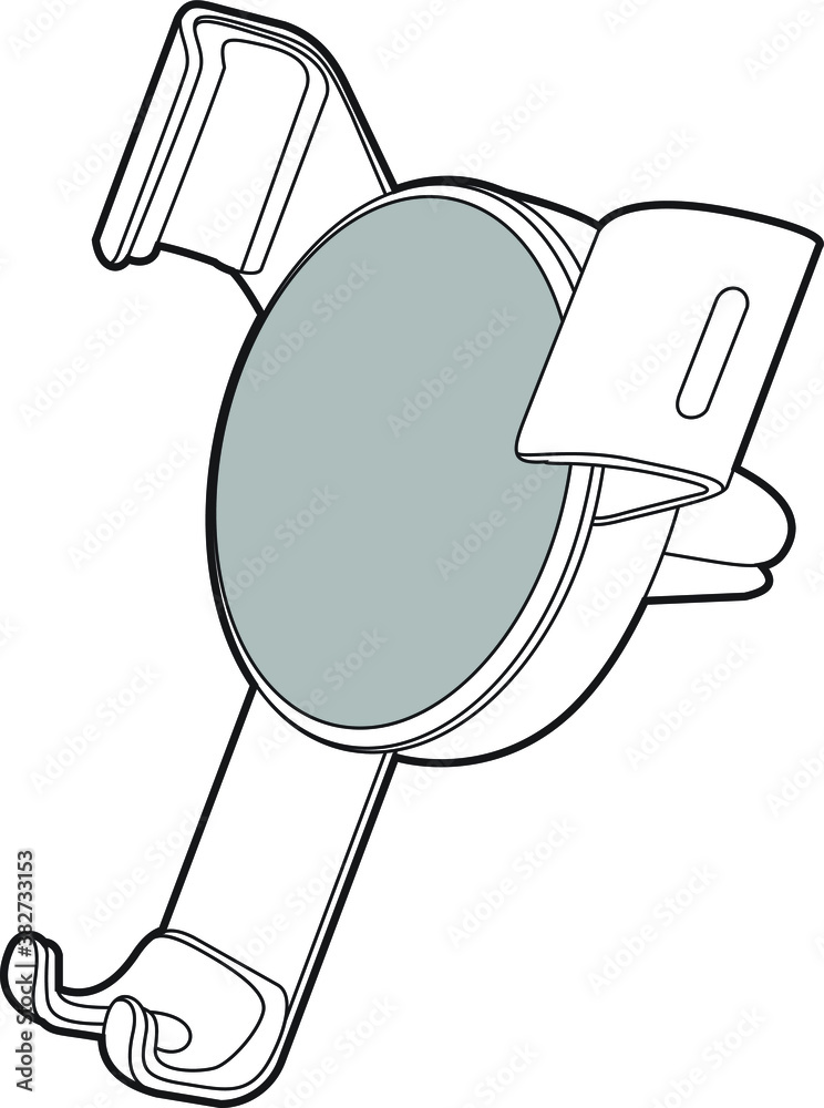 Professional Phone Holder Vector / Line Drawing. Icon, Logo, Design, Element Stock Vector