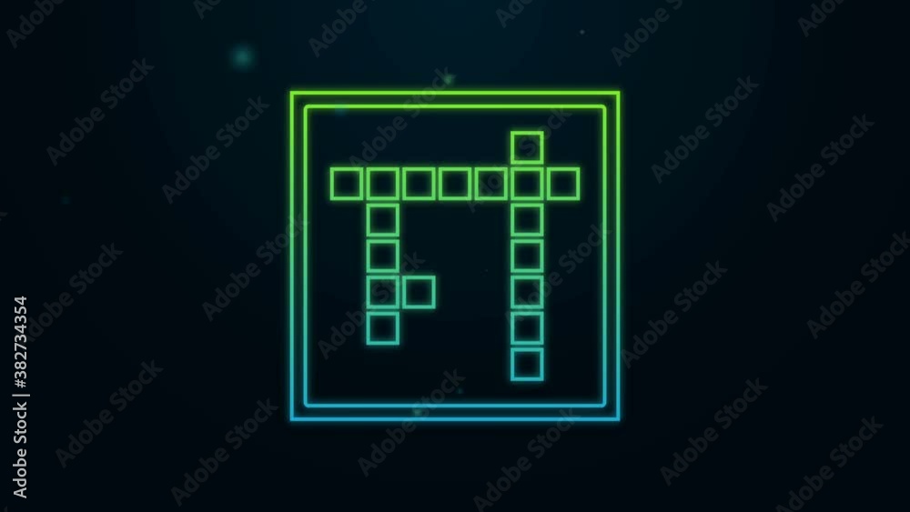 Glowing neon line Bingo icon isolated on black background. Lottery tickets for american bingo game. 4K Video motion graphic animation Glowing neon line Bingo icon isolated on black background. Lottery tickets for american bingo game. 4K Video motion graphic animation