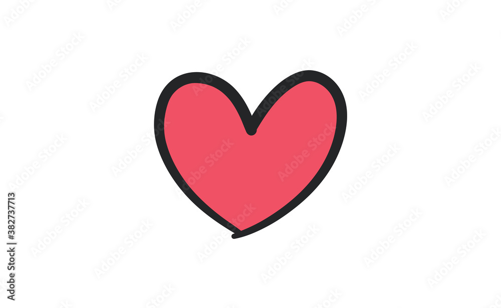 Sign of a heart. Love symbol doodle. Hand drawn vector illustration. Sign of a heart. Love symbol doodle. Hand drawn vector illustration.
