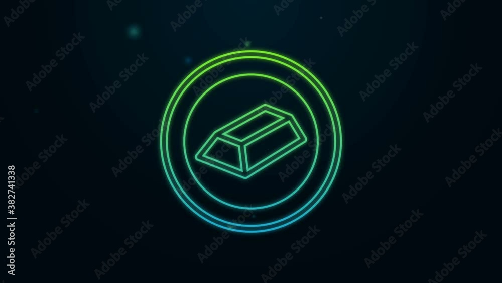 Glowing neon line Gold bars icon isolated on black background. Banking business concept. 4K Video motion graphic animation Glowing neon line Gold bars icon isolated on black background. Banking business concept. 4K Video motion graphic animation