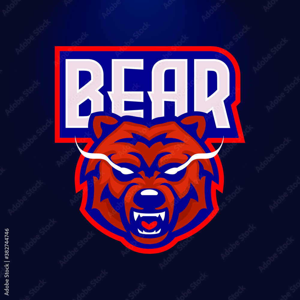 Bear e-sport mascot logo team emblem