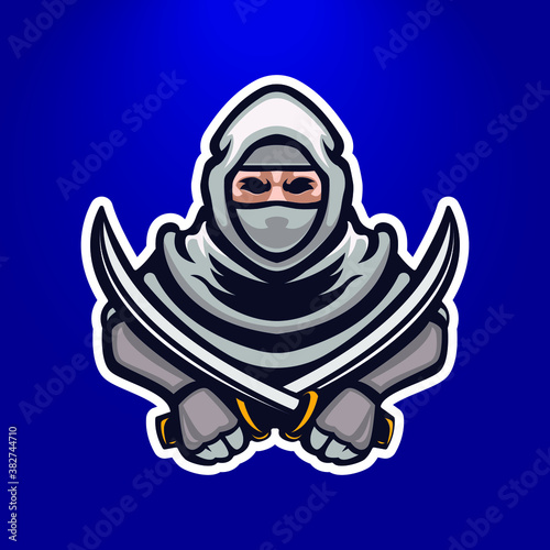 Ninja assassin e-sport team logo emblem design