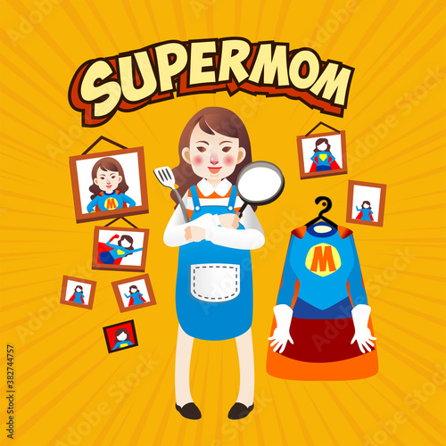 supermom motherday banner poster illustration vector